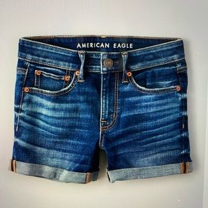 American Eagle Midi Low Rise Jean Shorts